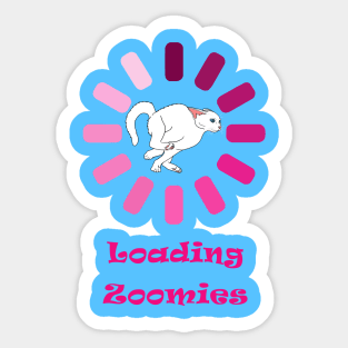 Loading Zoomies White Cat Sticker